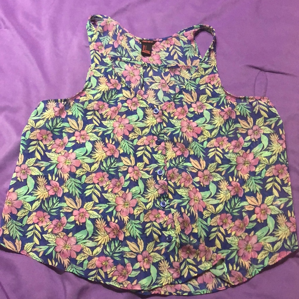 Sleeveless Floral Blouse